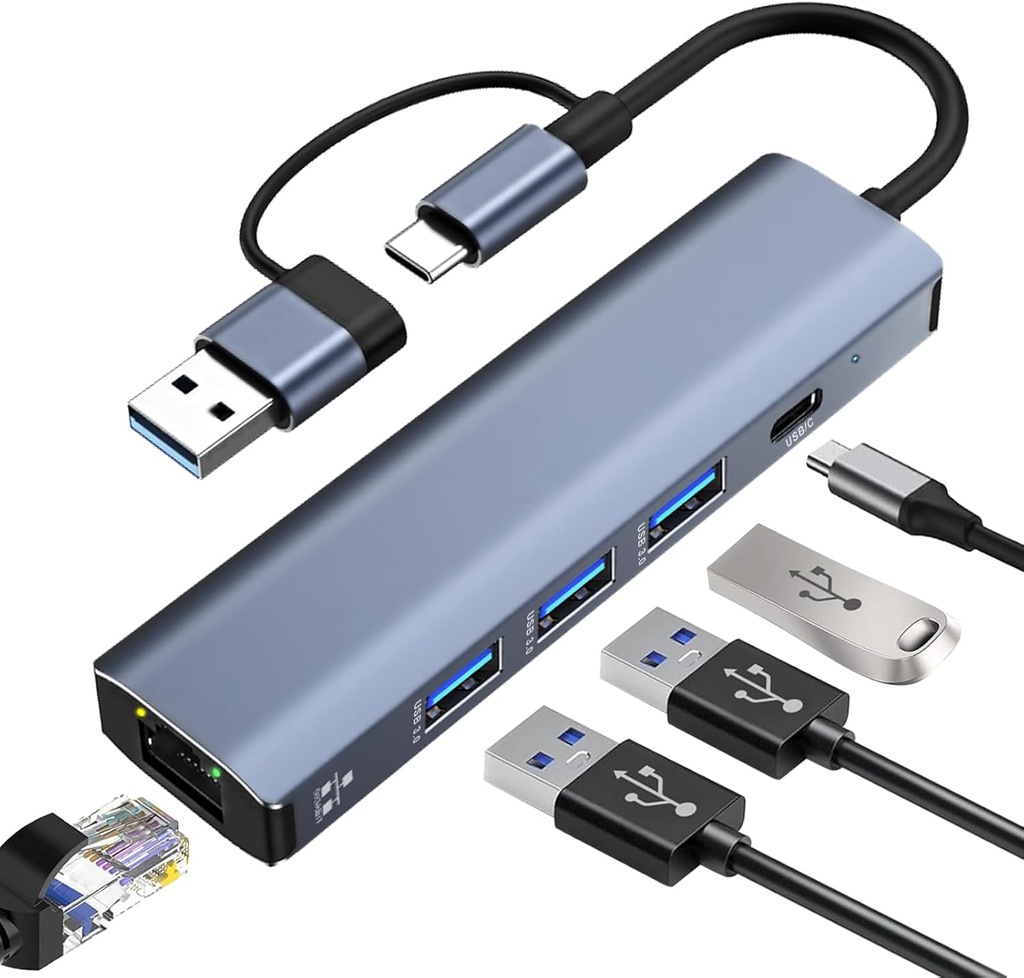 HUB USB-A/C to RJ45