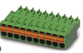 10-pin female connector, 3.5mm pitch, codable green